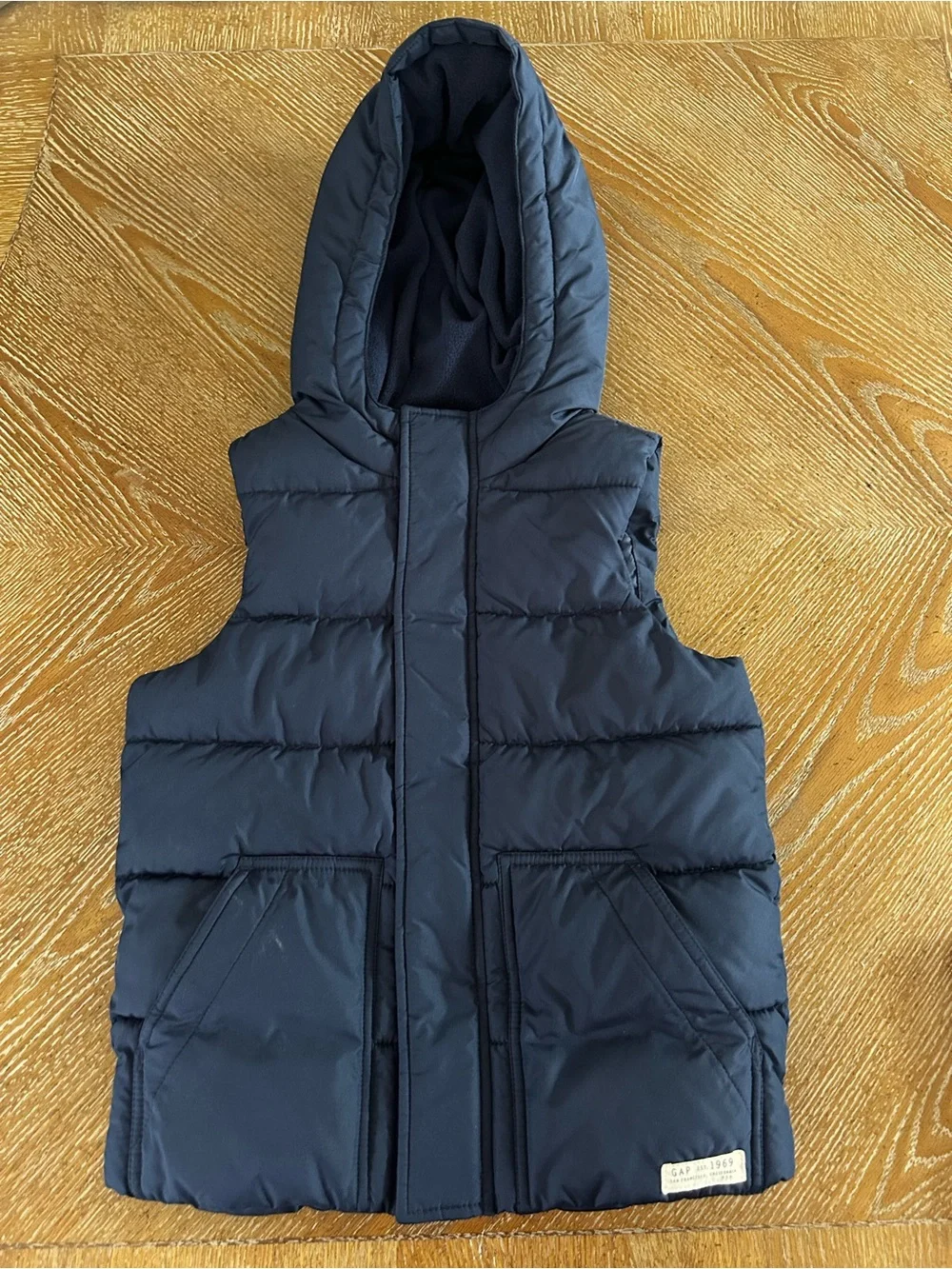 Children's Hooded Puffer Vest - Navy